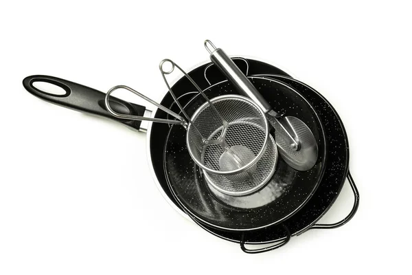 Kitchen Utensil White Background Top View — Stock Photo, Image