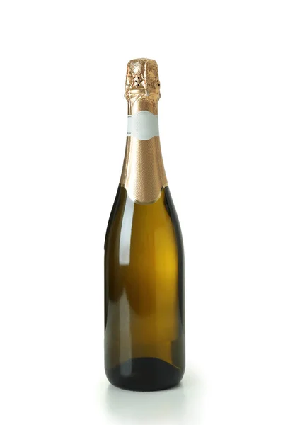 孤立在白色背景上的空白香槟酒瓶 — 图库照片