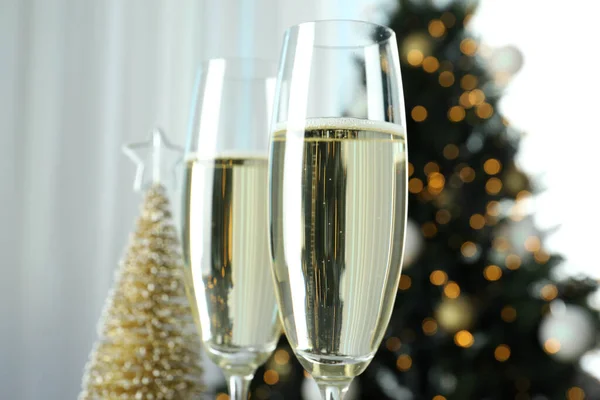 Begreppet Nyårsfirande Med Glas Champagne — Stockfoto