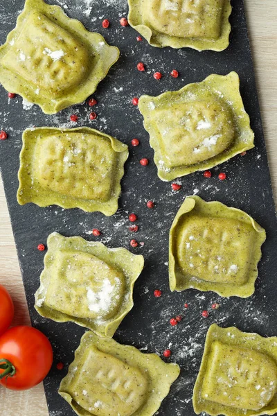 Concept Cooking Tasty Ravioli Top View — Stock Photo, Image