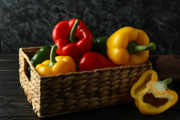 Concept Tasty Food Bell Pepper Wooden Table Stock Photo