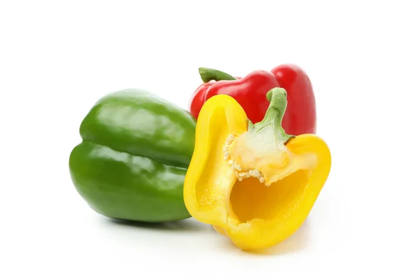 Mehrfarbige Paprika Isoliert Auf Weißem Hintergrund — Stockfoto