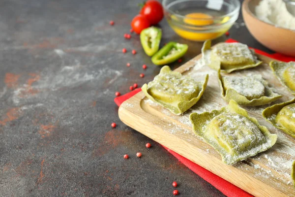 Concept Cooking Ravioli Dark Background — Stock Photo, Image