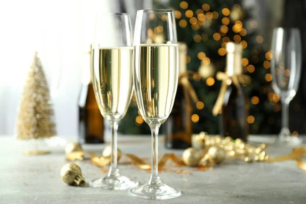 Conceito Celebração Ano Novo Com Champanhe — Fotografia de Stock