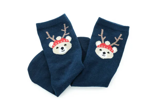 Pair Christmas Socks Isolated White Background — Stock Photo, Image