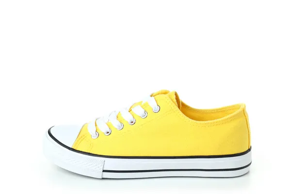 一只黄运动鞋 白色底色隔离 — 图库照片
