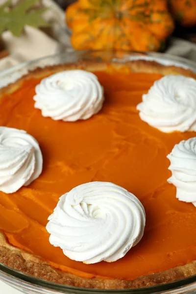 Concept Tasty Food Pumpkin Pie Close — Stock Photo, Image