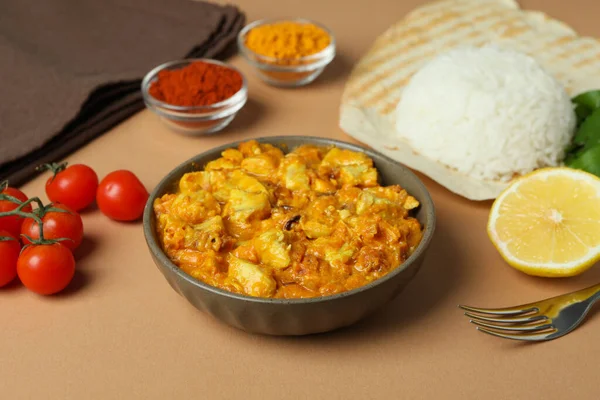 Conceito Comida Saborosa Com Tikka Frango — Fotografia de Stock