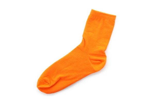 白い背景に孤立した明るいオレンジ色の靴下 — ストック写真