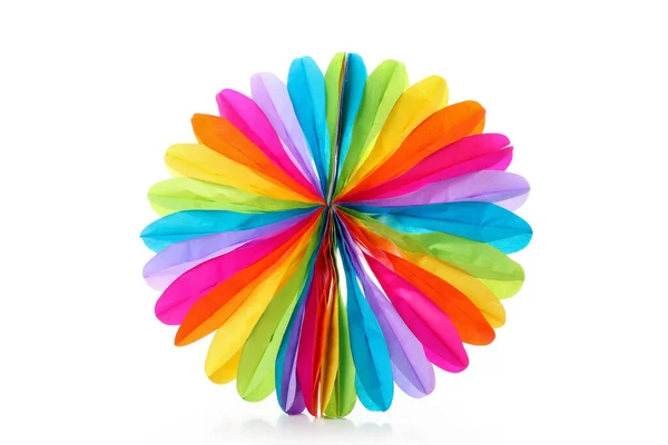 Birthday Paper Rainbow Flower Isolated White Background — Stock Photo, Image