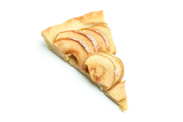 Шматок Яблучного Пирога Ізольовано Білому Тлі — стокове фото