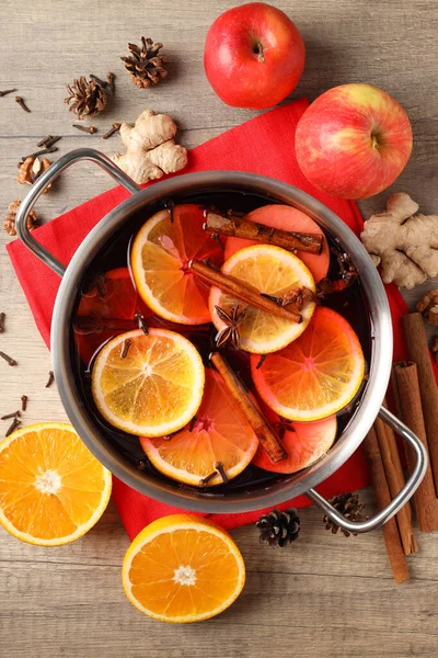 Concept Cooking Mulled Wine Close — Stock Photo, Image