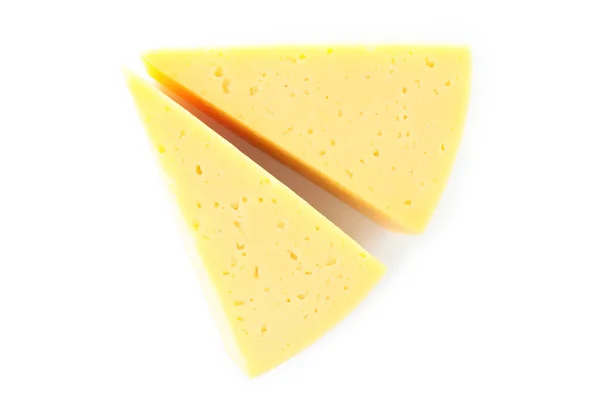 Σκληρό Τυρί Απομονωμένο Λευκό Φόντο Κοντινό Πλάνο — Φωτογραφία Αρχείου