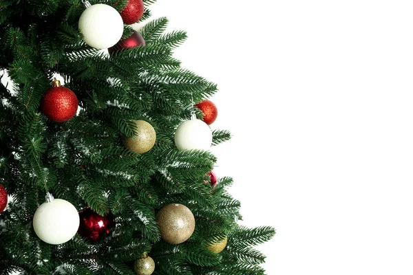 Komposition Mit Weihnachtsbaum Isoliert Auf Weißem Hintergrund — Stockfoto