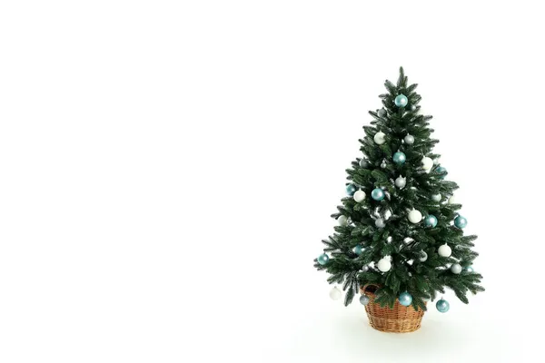 Komposition Mit Weihnachtsbaum Isoliert Auf Weißem Hintergrund — Stockfoto