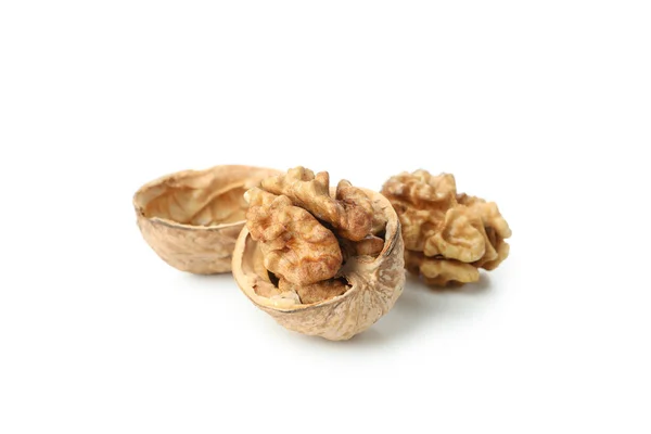 Walnuts Isolated White Background Close — Stock Photo, Image