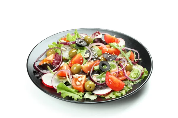 Concepto Sabrosa Comida Con Ensalada Verduras Con Salsa Tahini Aislada —  Fotos de Stock