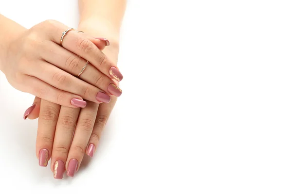 Belas Mãos Femininas Isoladas Fundo Branco — Fotografia de Stock