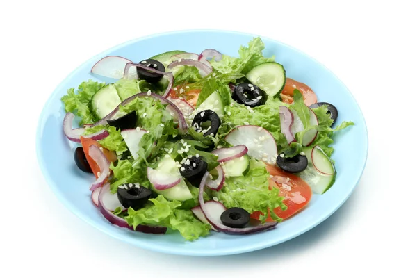 Conceito Comida Saborosa Com Salada Legumes Com Molho Tahini Isolado — Fotografia de Stock