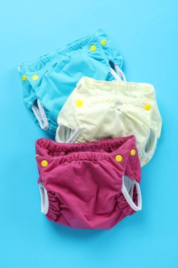 Mavi arka planda yeniden kullanılabilir bez, kapat