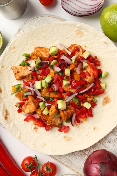 Concepto Comida Sabrosa Con Taco Cerca — Foto de Stock