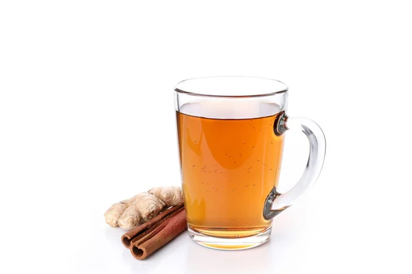 Conceito Bebida Quente Com Chá Isolado Fundo Branco — Fotografia de Stock