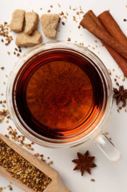 Çay ile sıcak içecek kavramı, yakın çekim.