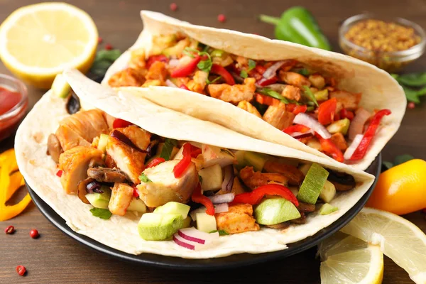 Concepto Comida Sabrosa Con Taco Cerca — Foto de Stock