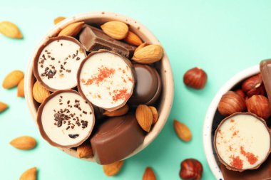 Nane arkaplanda çikolatalı şeker kavramı