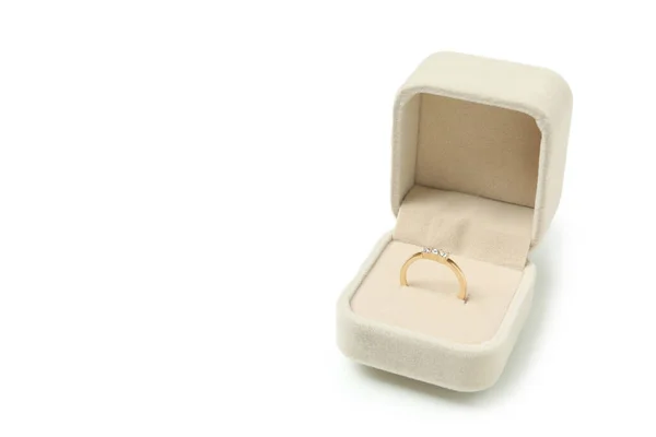 Wedding Ring Box Isolated White Background — Stock Photo, Image