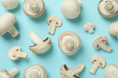 Mavi zemin üzerinde şampiyonlar olan düz konum