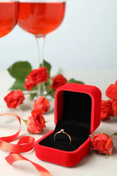 Concepto Accesorios Boda Con Anillo Boda Primer Plano — Foto de Stock