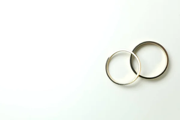 Couple Wedding Rings White Background — Stock Photo, Image