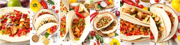Taco çanağı ile fotoğraf kolajı, farklı açı