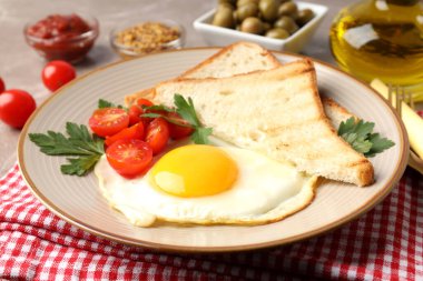 Lezzetli kahvaltı kavramı, yakın çekim ve seçici odaklanma