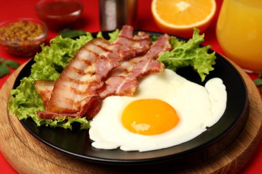 Lezzetli kahvaltı kavramı, yakın çekim ve seçici odaklanma