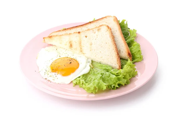 Plate Tasty Breakfast Isolated White Background — Stock Photo, Image