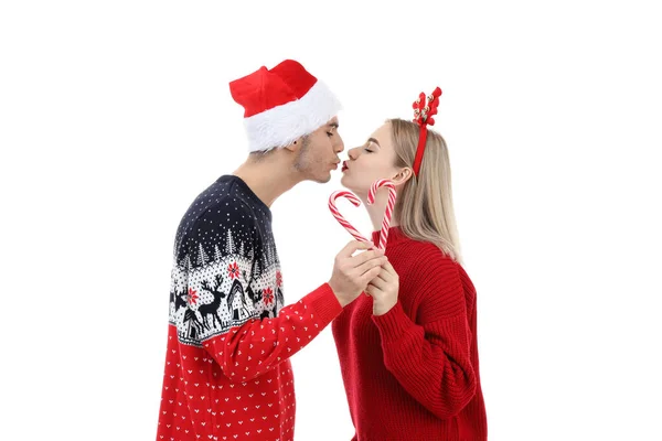 Paar Weihnachtskleidung Isoliert Auf Weißem Hintergrund — Stockfoto