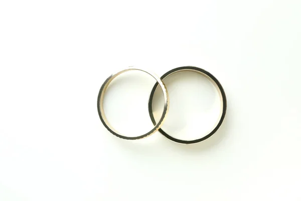 Couple Wedding Rings White Background — Stock Photo, Image