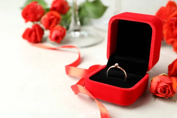 Concepto Accesorios Boda Con Anillo Boda Primer Plano — Foto de Stock