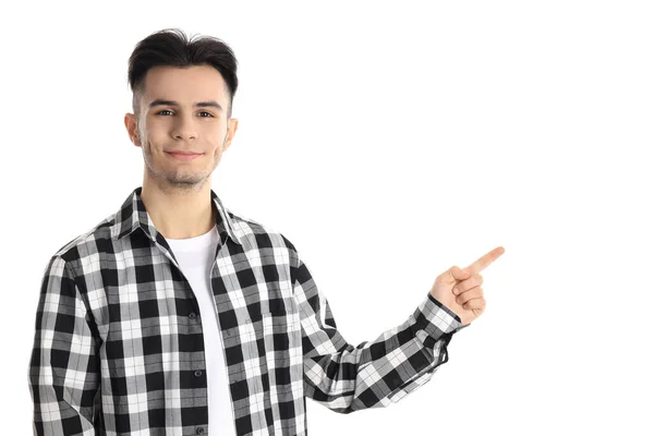 Tipo Atractivo Camisa Aislada Sobre Fondo Blanco — Foto de Stock