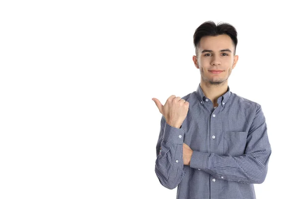 Tipo Atractivo Camisa Aislada Sobre Fondo Blanco —  Fotos de Stock