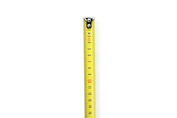 Measure Tape Isolated White Background Top View — 图库照片