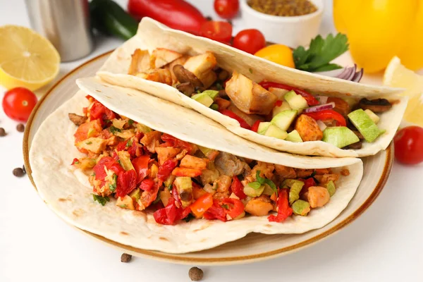 Concepto Comida Sabrosa Con Taco Cerca — Foto de Stock