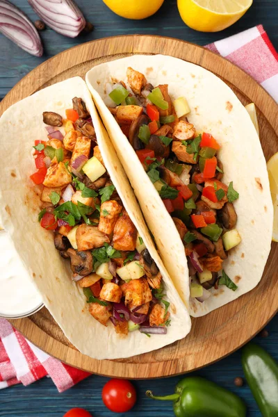 Concepto Comida Sabrosa Con Taco Cerca — Foto de Stock