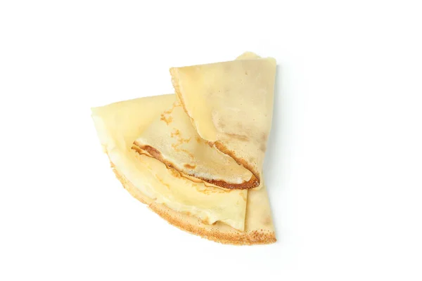 Crêpes Oder Dünne Pfannkuchen Isoliert Auf Weißem Hintergrund — Stockfoto