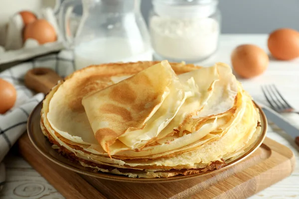 Concept Cooking Crepes Close — Stockfoto