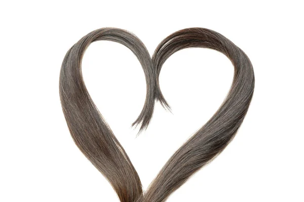 Lock Female Hair Heart Shape Isolated White Background — Stockfoto