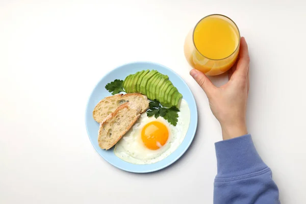 Concept Tasty Breakfast White Background — Stock Photo, Image