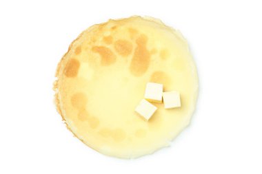 Crepe with butter isolated on white background